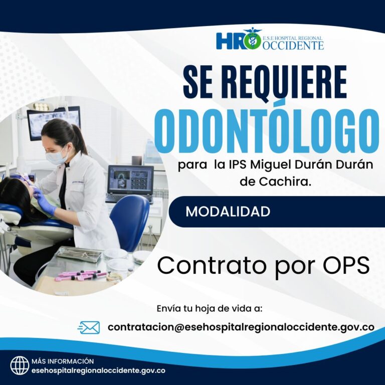 Se requiere Odontólogo para la IPS Miguel Durán Durán de Cachira Se requiere Odontólogo para la IPS Miguel Durán Durán de Cachira