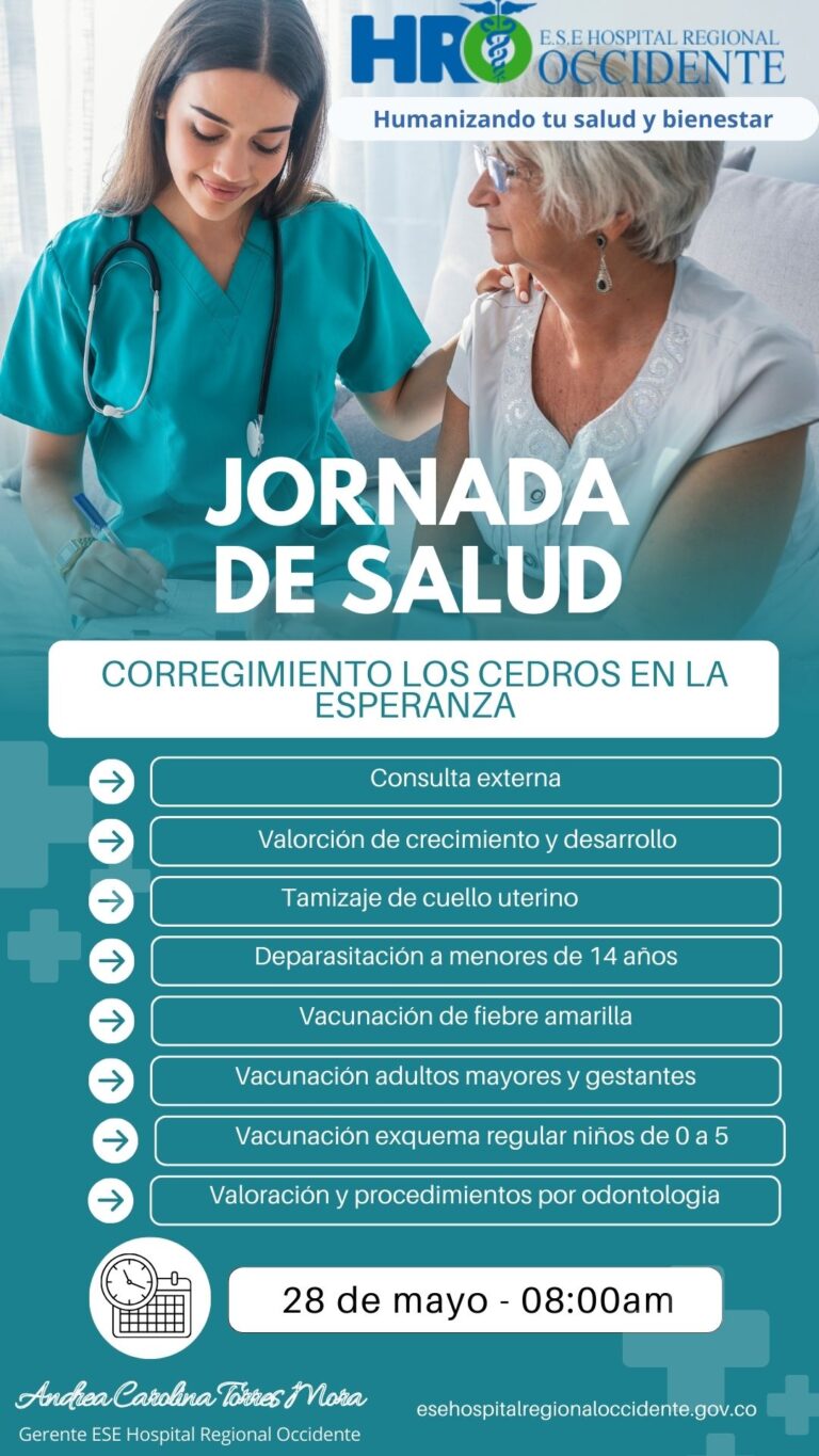 Gran Jornada de Salud en el Corregimiento los Cedros del municipio La Esperanza!