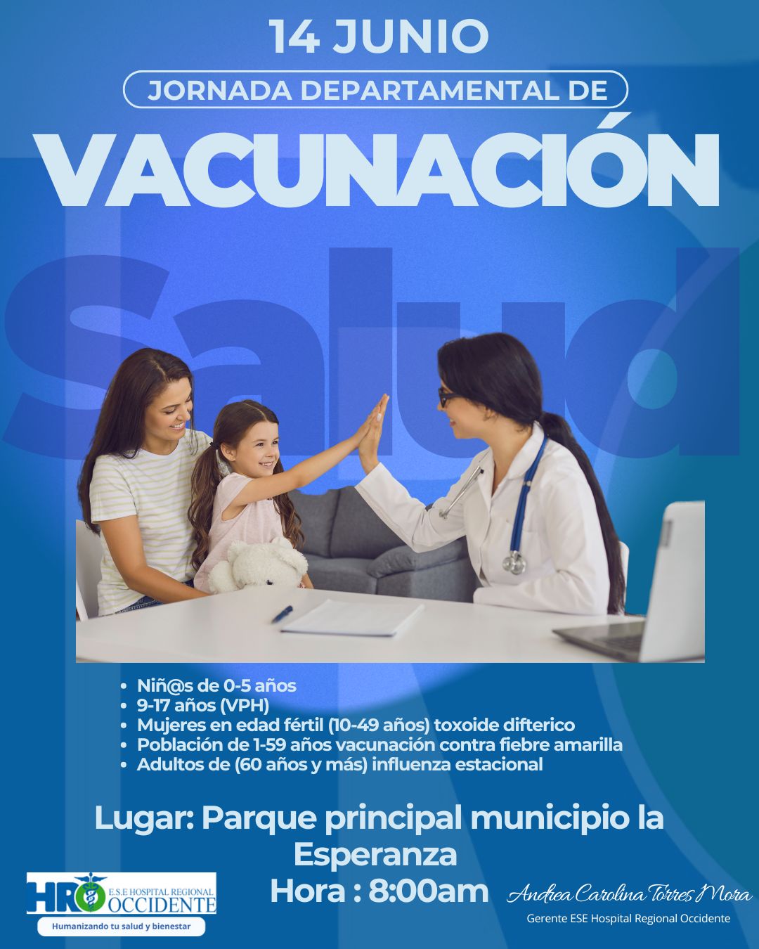 Atención comunidad del municipio de La Esperanza jornada de vacunación departamental