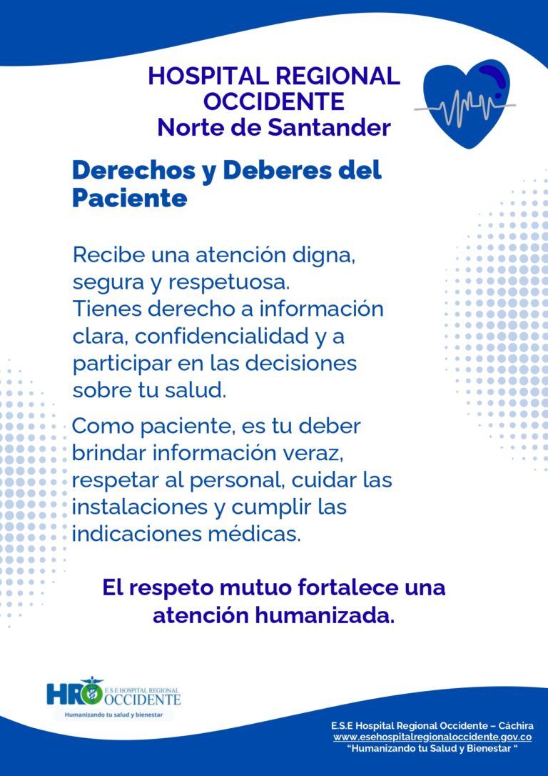 La Hospital Regional Occidente refuerza la atención humanizada con campaña sobre derechos y deberes del paciente
