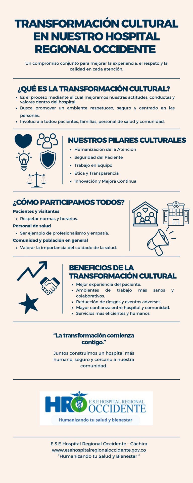 La ESE Hospital Regional Occidente impulsa la Transformación Cultural para fortalecer la calidad y calidez en el servicio